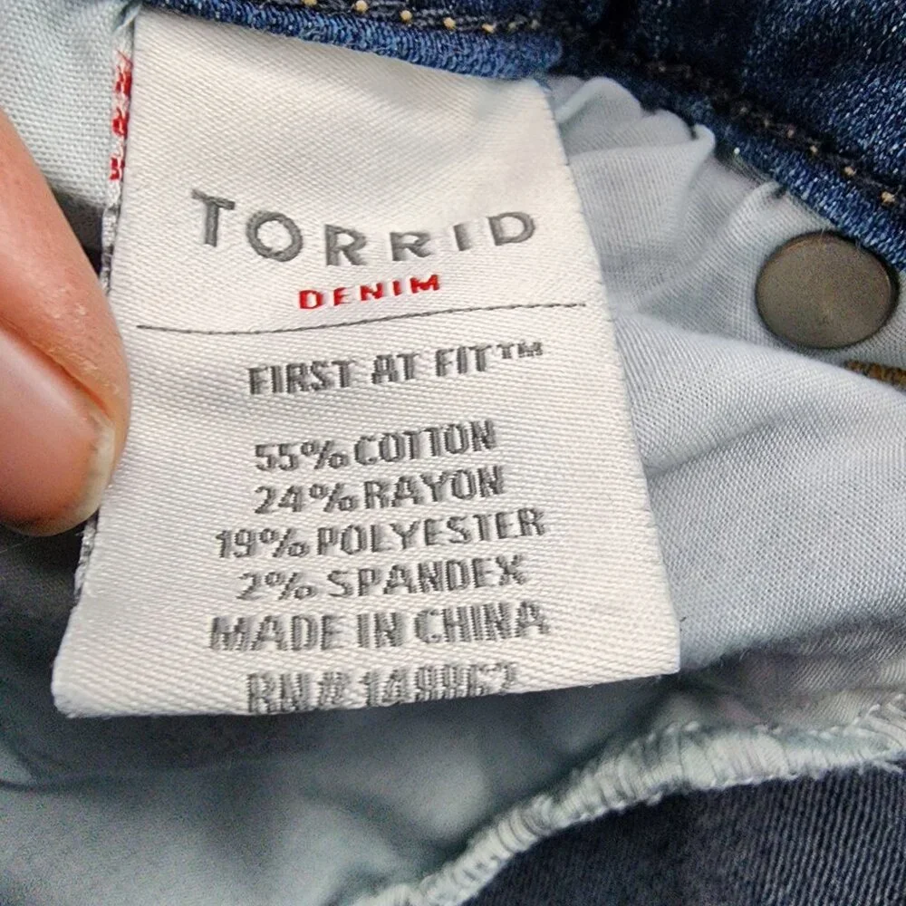 Torrid Jeans Womens 28 Medium Wash Stretch High Rise Jegging Crop *GUC* - Picture 10 of 13